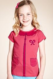 Pure Cotton Short Sleeve Bow Print T Shirt