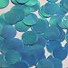 Round Flat Sequin 18mm Top Hole Aqua Blue Rainbow Iris Opaque Glossy Back Reversible. Couture Paillettes. Made in USA