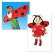 Ladybug Girl Doll Set with Dress Up Wings