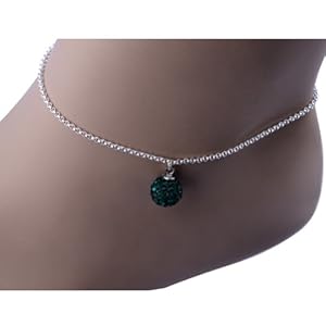 Kadima Swarovski Elements Crystal Disco Ball 10mm Bracelet,Bracelet Length 8.5 Inches,Emerald