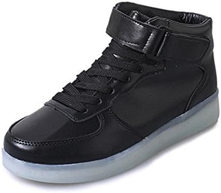 Langforth Men Led Light Fashion Sneaker High-Top Shoes with Color Changing Patterns for Party Dancing Outdoors Black 7.5