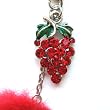 Cell Phone / Camera Charm Strap Beautiful Red Diamond Grapes With Fuzzy