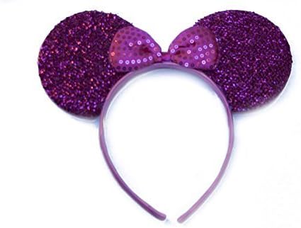 Minnie Mouse Ears Headband Hot Pink Sparkle Design (Childrens or Adults)