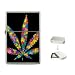 Flip Top Lighter of Marijuana Leaf with Flowers in 60s Colors