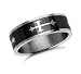 Celtic Cross Black Stainless Steel Mens Ring