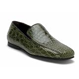 Prada flexible moccasin in green croc embossed leather