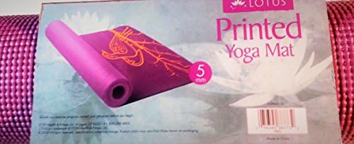 Printed Yoga Mat - 5mm thick, 68" L x 24" W - Purple (Yellow Dove in Branch Print)