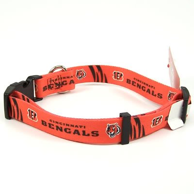 CINCINNATI BENGALS ADJUSTABLE DOG PET COLLAR SZ L