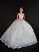 White Strapless Ball Gown with Light Blue Accents on the Lace Made to Fit the Barbie Doll