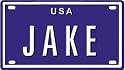 JAKE USA MINI METAL EMBOSSED LICENSE PLATE NAME FOR BIKES, TRICYCLES, WAGONS, KIDS DOORS, GOLF CARTS, BABY STROLLERS, PEDAL CARS. OVER 400 NAMES AVAILABLE. TYPE IN "NAME" USA PLATE IN SEARCH. YOUR NAME WILL SHOW UP.