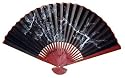 Asian Art, D&eacute;cor & Gifts - 24" Japanese Black Hand Painted Decorative Wall Fan - White Tree #5