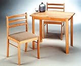3PC Wooden Natural Set-1 Table +2 Chairs