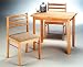 3PC Wooden Natural Set-1 Table +2 Chairs