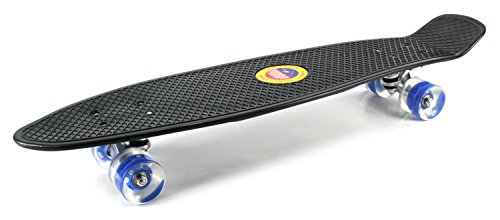 Longboard Wave Cruiser Complete 29" Banana Skateboard w/ ABEC-7 Bearings, Metal Trucks (Black)