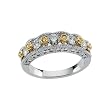 14K Two Tone Gold 3/4 ct. Yellow and White Diamond Bridal Wedding Band