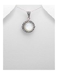 Marcasite Pendant Necklace In 92.5 Sterling Silver