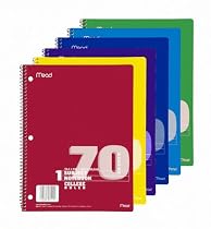 Mead® Spiral® One-Subject College-Ruled Notebook, One Notebook per Order, Color May Vary (05512)