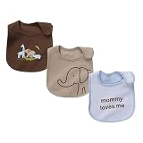 Carters Blue & Brown Animal 3-pk. Teething Bibs BLUE/MULTI One Sz