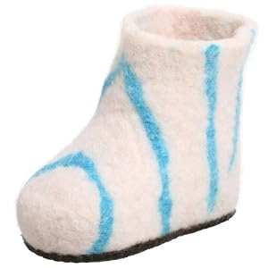 Satch & Sol Infant/Toddler Booties Slipper,White/Blue,5 M US Toddler