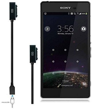 Leevin Micro USB LED Aluminum Magnetic Connection adaptor USB charging Charger cable for SONY Xperia Z3 / Z3 Compact / Z2 / Z1 / Z1S / Z Ultra - Micro USB Black