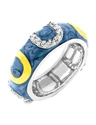 Blue Enamel Horseshoe Ring