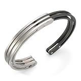 Stainless Steel Half and Half Cuff Bracelet