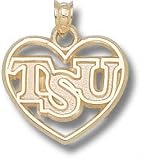 Troy State Trojans Solid 10K Gold ''TSU'' Heart Pendant