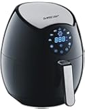 GoWISE USA GW22621 4th Generation Electric Air Fryer w/ Touch Screen Technology, Button Guard & Detachable Basket - Black 3.2 QT, 1500W