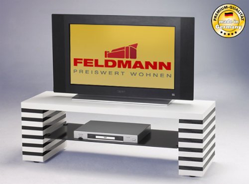 TV Lowboard Anrichte ALBA schwarz weiß Glas