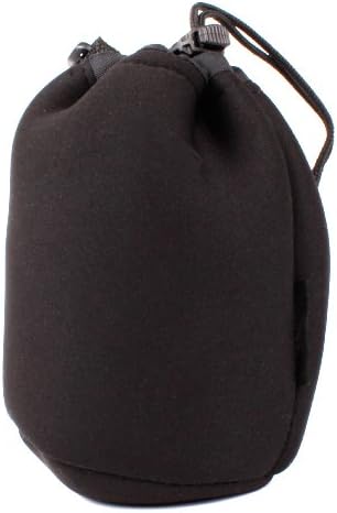 DURAGADGET Jet Black Super-Soft Nylon Pouch Case in Size Medium for the NEW Sigma 24mm F1.4 DG HSM Art Lens