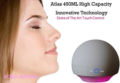 Aromatherapy Essential Oil Diffuser Φ by KOKO Aroma Φ Innovative Ultrasonic Oil Diffuser with High Capacity 450ml - Best Eco Technology with Beautiful 7 LED Lights ✪ Elegant and Stylish Spa Vapor Diffuser ✪ Your Perfect Companion - Promote Health & Wellness - FREE eBOOK " 10 GREAT TIPS FOR YOUR ESSENTIAL OILS" - Unheard Of Industry Leading 1 Year Guarantee!(New Arrival) (ATLAS - 450ML)