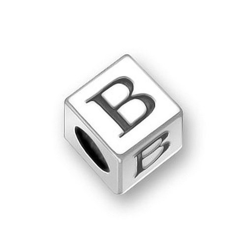 Bling Jewelry 925 Sterling Silver Block Letter B Chamilia Biagi Pandora Bead Compatible Charm