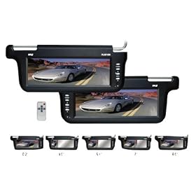 PYLE PLVSR10BK Pair of 10.2-Inch TFT LCD Left and Right Sun Visor Monitors (Black Color) by Pyle