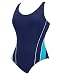 Speedo Women's Aquatic Endurance+ Polyester Solid Splice U-Back Swimsuit, Ocean, 10