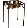 Single Bowl in Raised Iron Feeder - Rustic Brown
