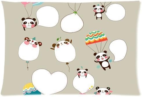Guse case Cotton Panda And Parachute Throw Pillow Case Sofa Decorative Home Custom Cushion Cover 18 X 18 Inch One Side