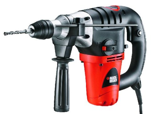 Black und Decker KD1001K-QS Bohrhammer SDS-Plus 1000 Watt mit Meissel-, Bohrfunktion im Koffer + 2 Mei&szlig;el und 5 SDS-Plus Bohrer