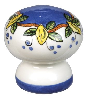 Atlas Homewares 3160-18 1-3/4-Inch Tuscany Collection Elba Lemon Hand painted Ceramic Knob, Ceramic