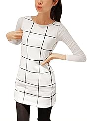 V-neck Long Sleeves Sleeveless Round Neck Cotton/Polyester  Plaid Print Mini Dress  With Ruffles