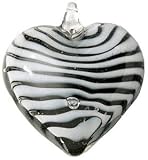 BLUE MOON ART GLASS PENDANT 1/PKG-HEART STRIPE