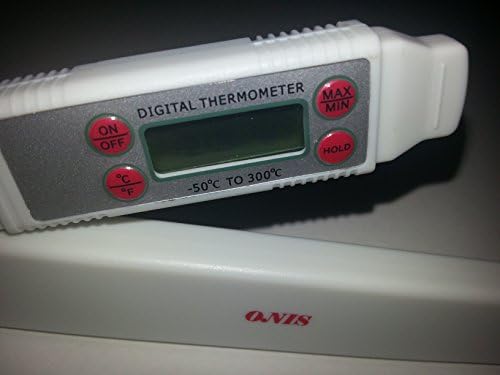 Onis waterproof Digital Cooking Thermometer for Food, Meat, BBQ. Digital Pocket Thermometer, Waterproof, Pen Style, -58/572° F Temperature Range. (White)
