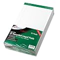 Ampad 20-180 Evidence Recycled 8-1/2x14 Legal Rule Pads, Margin, White, 50 Sheets, Dozen