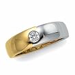 14K Two-Tone Gold Diamond Man's Wedding Band - 0.25 Ct.