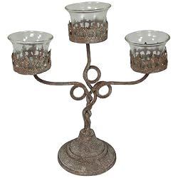 Lyon Antique Metal Candelabra For Small Pillar Candles