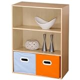 FURINNO 3 Tier Open Shelf Bookcase, Steam Beech, 11208SBE