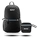 Gonex Ultra Lightweight Packable Backpack Hiking Daypack for Men and Women/ Handy Foldable Camping Outdoor Travel Cycling School Air Travelling Carry on Backpacking + Ultralight and Handy - 6.5 OZ Only + 6 Year Warranty + 8 Color Choices-Black!