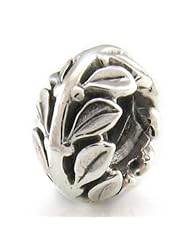 Sterling Silver Olive Branch Ohm Bead Charm whb050