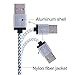 Mopow 3Packs 3FT Tangle Free Nylon Braided Lightning Cable 8 Pin USB Charging Cord with Aluminum Connector for Apple iPhone 6/6s/6 plus/6s plus, 5c/5s/5, iPad Air/Mini, iPod Nano/Touch