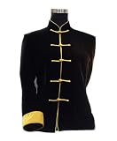 Black silk velvet mandarin jacket