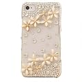 Skque Bling Blume Rhinestone 3D Harttasche Case Cover f�r Apple iPhone 4/4S Schutzh�lle Etui clear